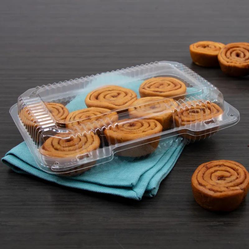 Dart® StayLock® Take-Out Container Hinged With Dome Lid 9.375X6.8X2.6 IN PET Clear Oblong 125 Count/Pack 2 Packs/Case