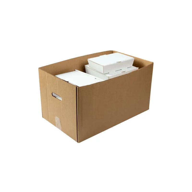 Catering Box Base 22X13X12.5 IN Corrugated Paperboard Kraft Rectangle With Handle 25 Count/Case