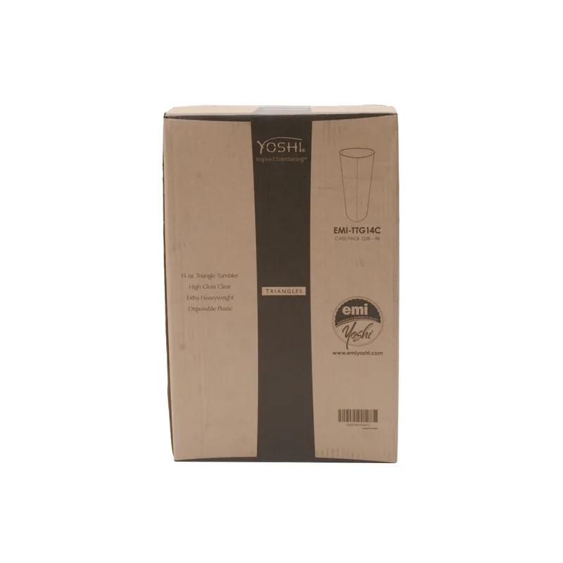 Cup Tumbler 14 OZ Plastic Clear Triangle Extra Heavy Duty 96/Case