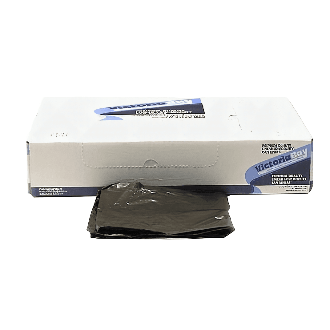 Victoria Bay Can Liner 30X36 IN Black Plastic 0.65MIL Flat Pack 250/Case