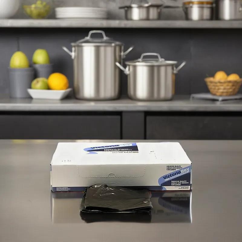 Victoria Bay Can Liner 30X36 IN Black Plastic 0.65MIL Flat Pack 250/Case