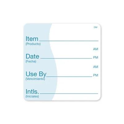 DissolveMark® Item Date Use By Label 2X2 IN White Square Dissolvable 250/Roll