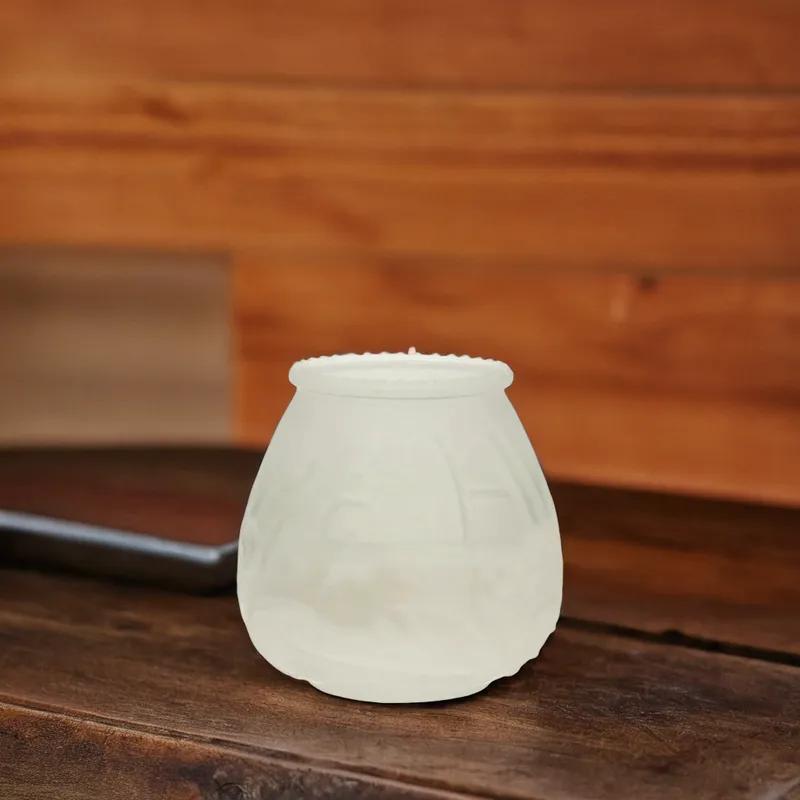 Candle 14.5X11.5X4.25 IN 45-HR Wax White Frosted 12/Case