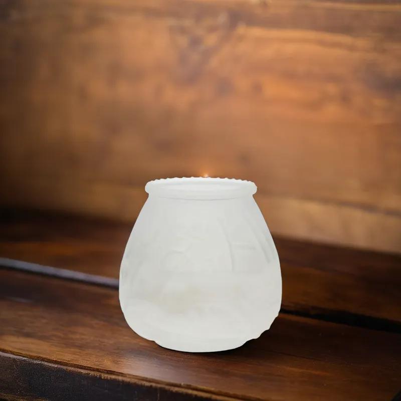 Candle 14.5X11.5X4.25 IN 45-HR Wax White Frosted 12/Case