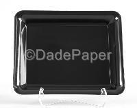 WNA CaterLine® Serving Tray 8X10X1.63 IN PS Black Rectangle 25/Case