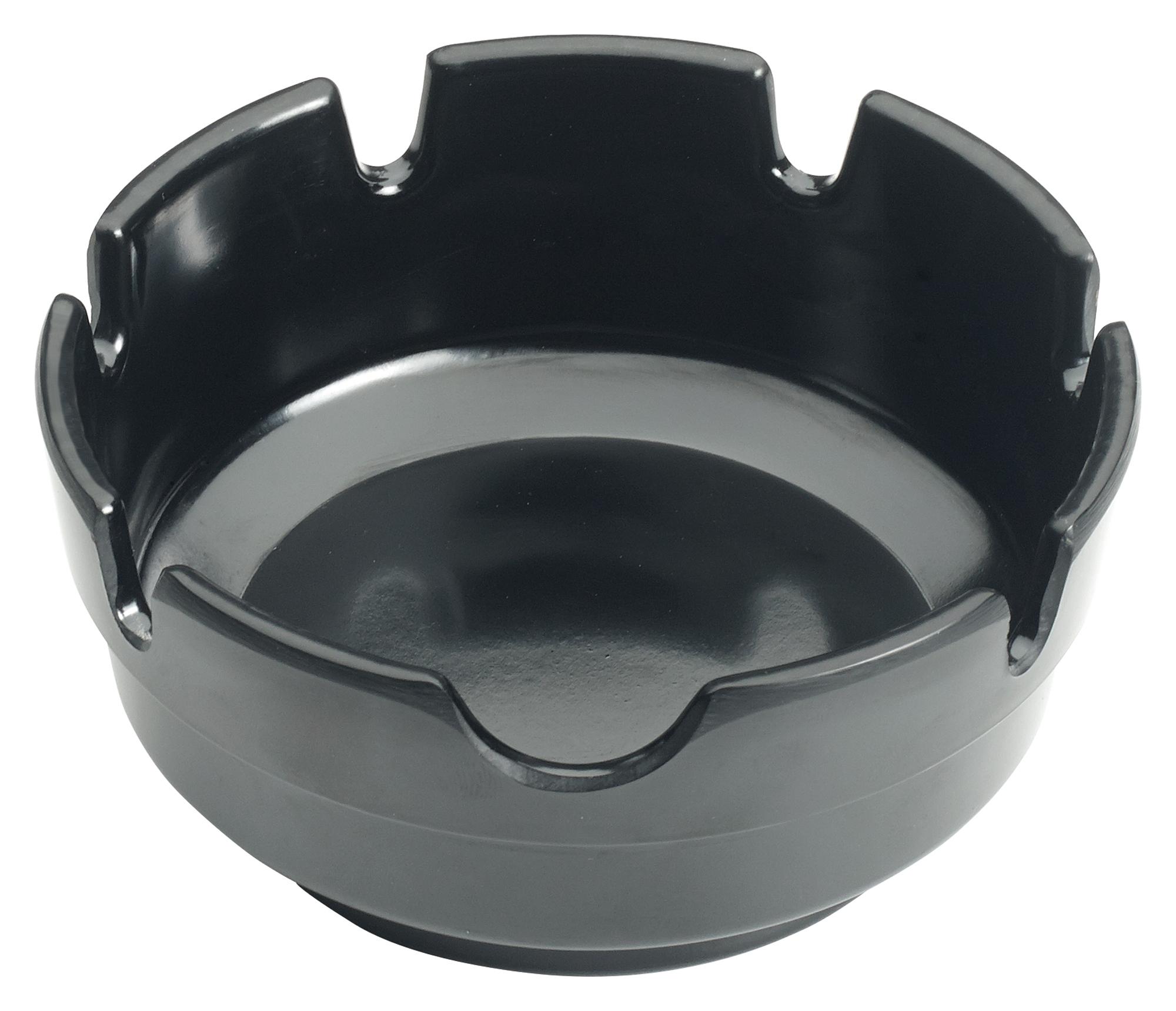 Ashtray 4 IN Melamine Black Round 12/Dozen