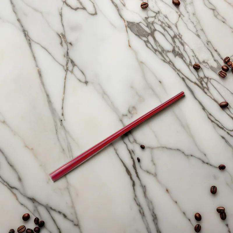 Coffee Stirrer 7 IN Plastic Red White Stripe Unwrapped 10/Case