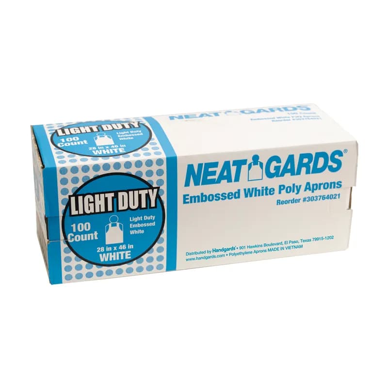 NeatGards® Apron 28X46 IN White Embossed LDPE 100/Case