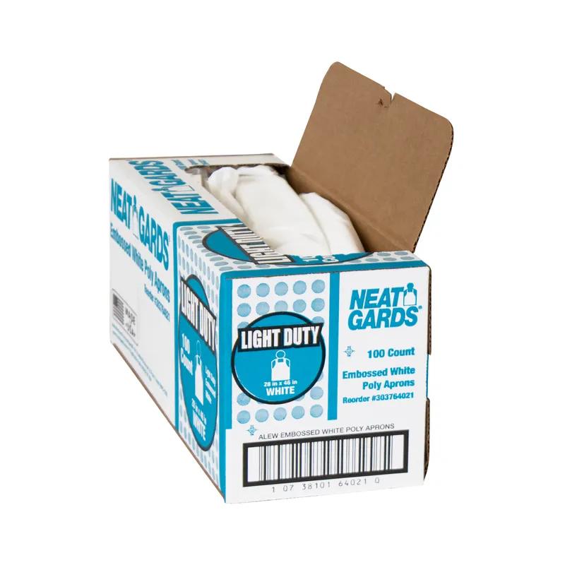 NeatGards® Apron 28X46 IN White Embossed LDPE 100/Case