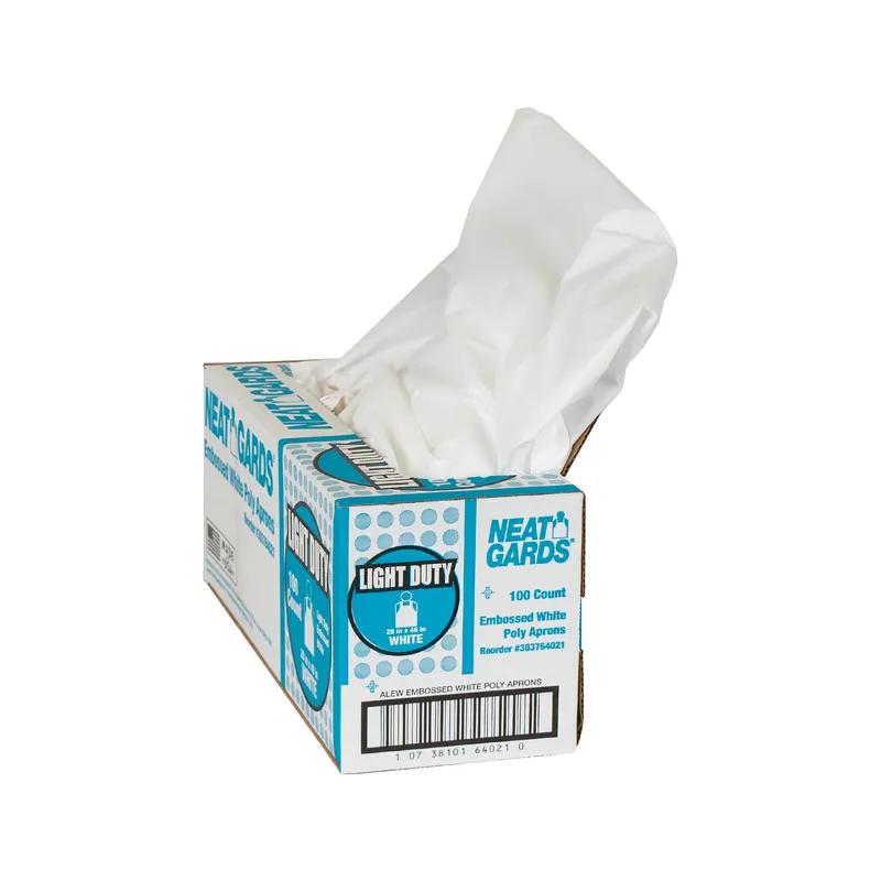 NeatGards® Apron 28X46 IN White Embossed LDPE 100/Case