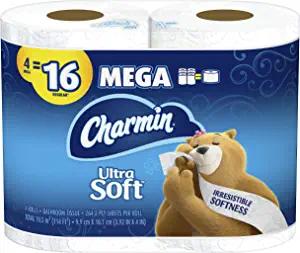 Charmin Toilet Paper & Tissue Roll Soft 4 Count/Pack 6 Packs/Case 24 Count/Case