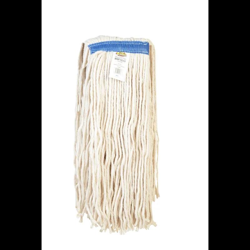 Mop Head 20 OZ White Cotton 4PLY Cut End 1IN Narrow Headband 12/Case