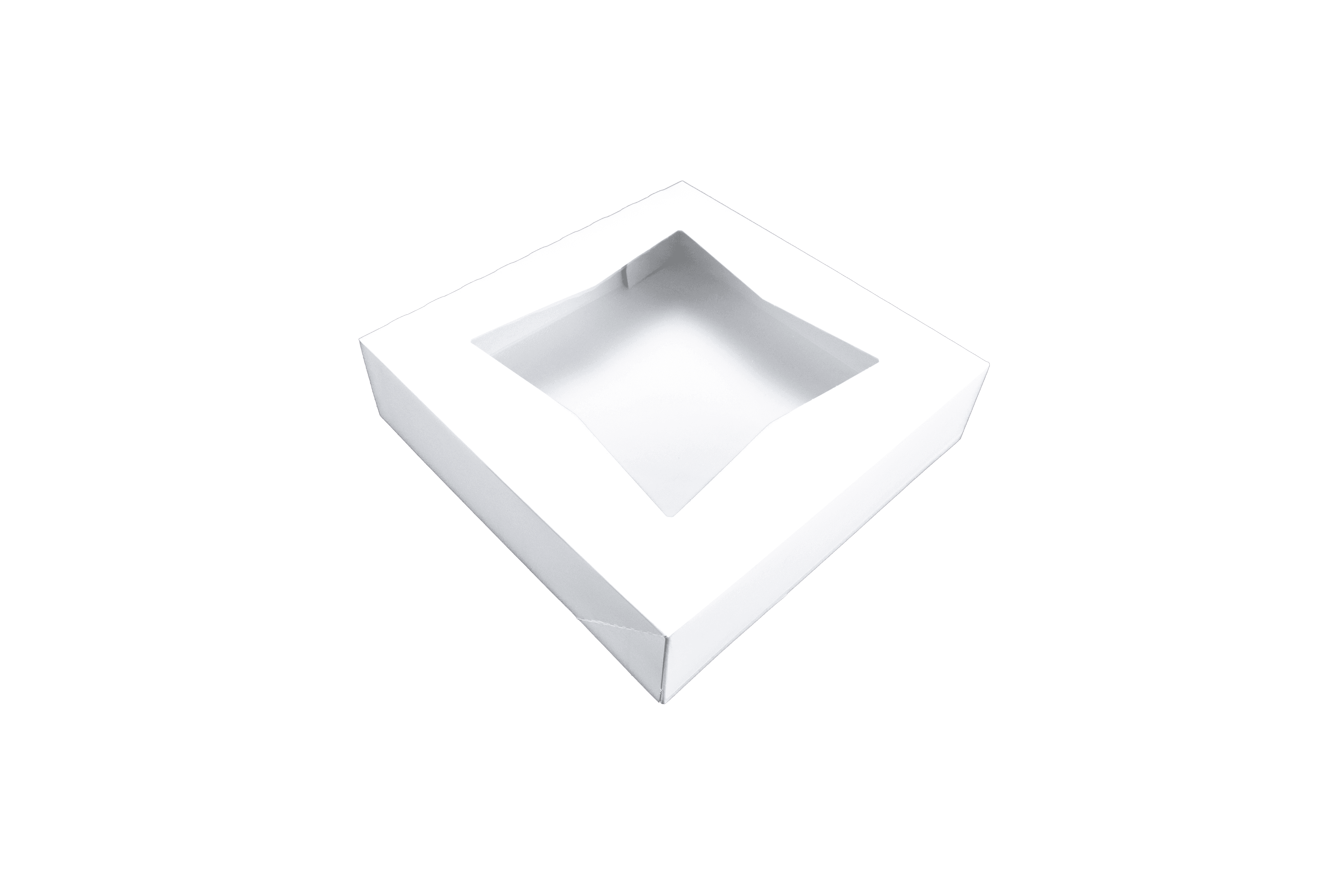 Bakery Box 10X10X2.5 IN SBS Paperboard White Square 1-Piece Automatic With Window 200/Case