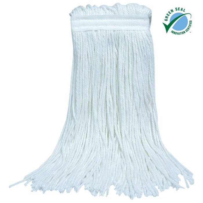 Mop Head #16 10 OZ White Rayon 4PLY Cut End Narrow Headband 1/Each