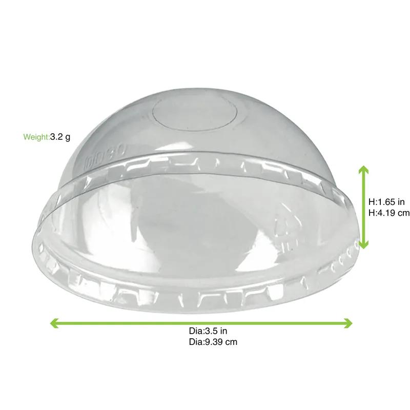Lid Dome 3.5 IN PET Clear Round For Container Freezer Safe 100 Count/Pack 10 Packs/Case 1000 Count/Case