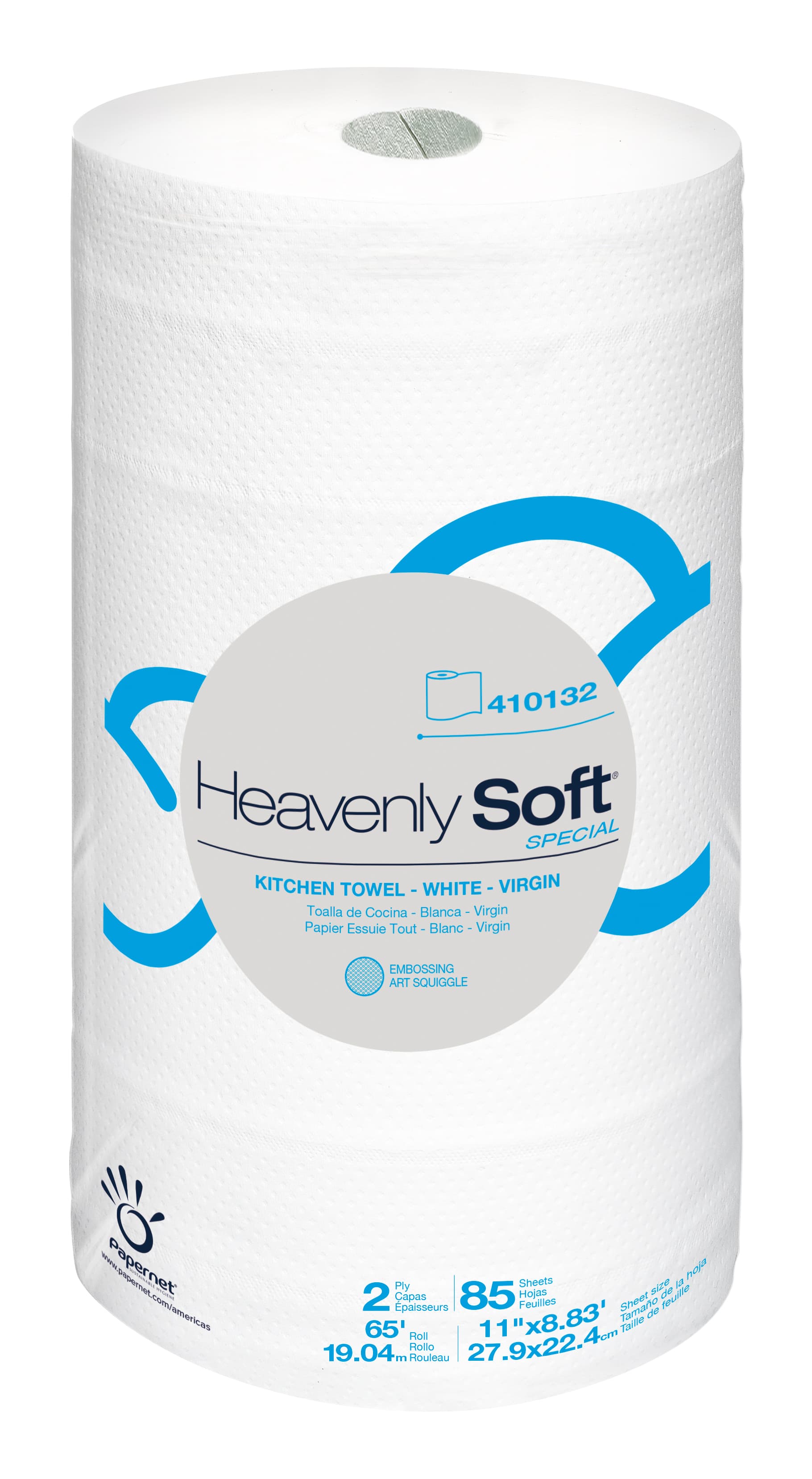 Heavenly Soft Household & Kitchen Roll Paper Towel 8.82IN 62 FT Virgin Pulp White 85 Count/Roll 30 Count/Case