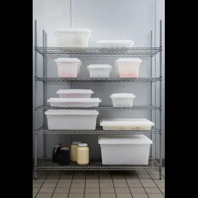 Food Tote Box 12X8X9 IN White HDPE Food Safe 1/Each