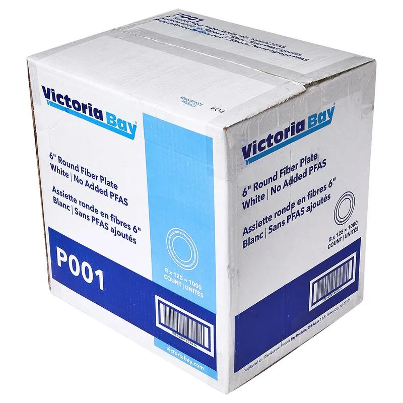 Victoria Bay Plate 6 IN Pulp Fiber White Round 1000/Case