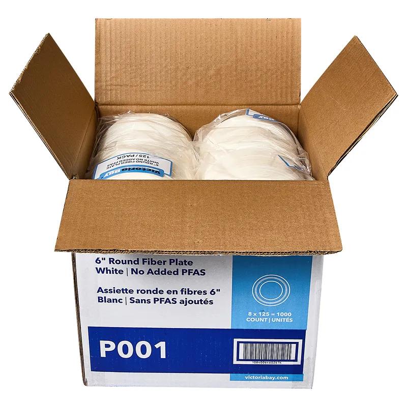 Victoria Bay Plate 6 IN Pulp Fiber White Round 1000/Case