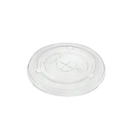 Karat® Lid Flat 4.11 IN PET Translucent For 32 OZ Cold Cup With Hole Identification 600/Case