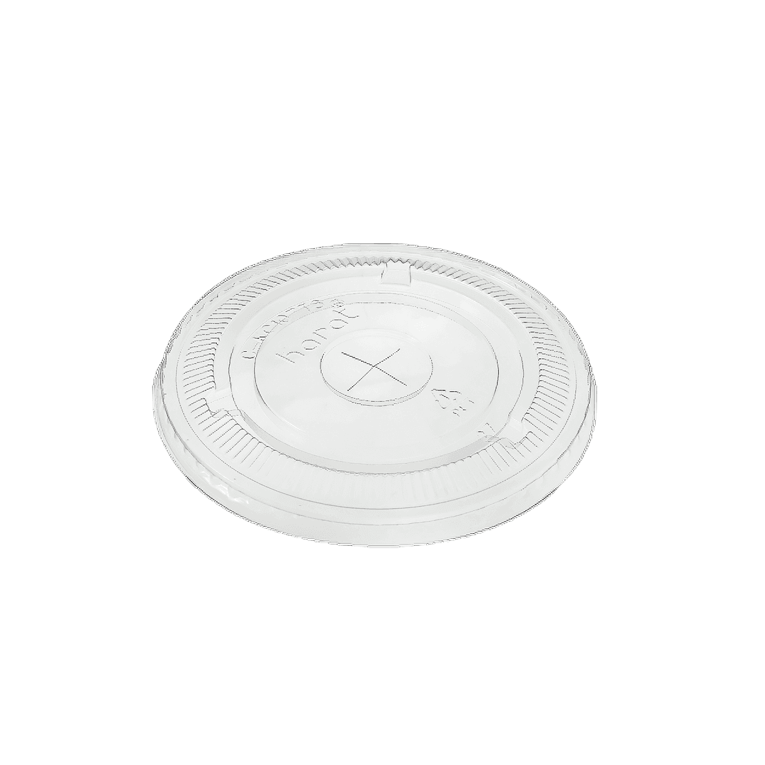 Karat® Lid Flat 4.11 IN PET Translucent For 32 OZ Cold Cup With Hole Identification 600/Case