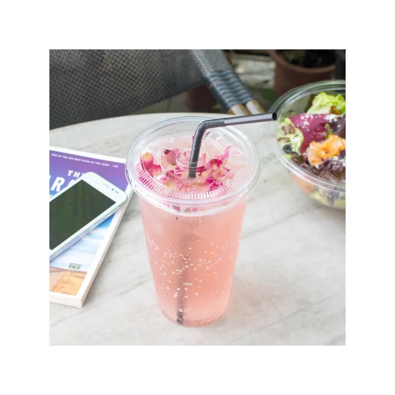 Karat® Lid Flat 4.11 IN PET Translucent For 32 OZ Cold Cup With Hole Identification 600/Case