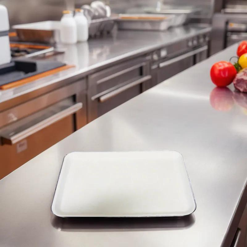 10S Meat Tray 10.75X5.75X0.5 IN Polystyrene Foam White Rectangle Light Weight 500/Case