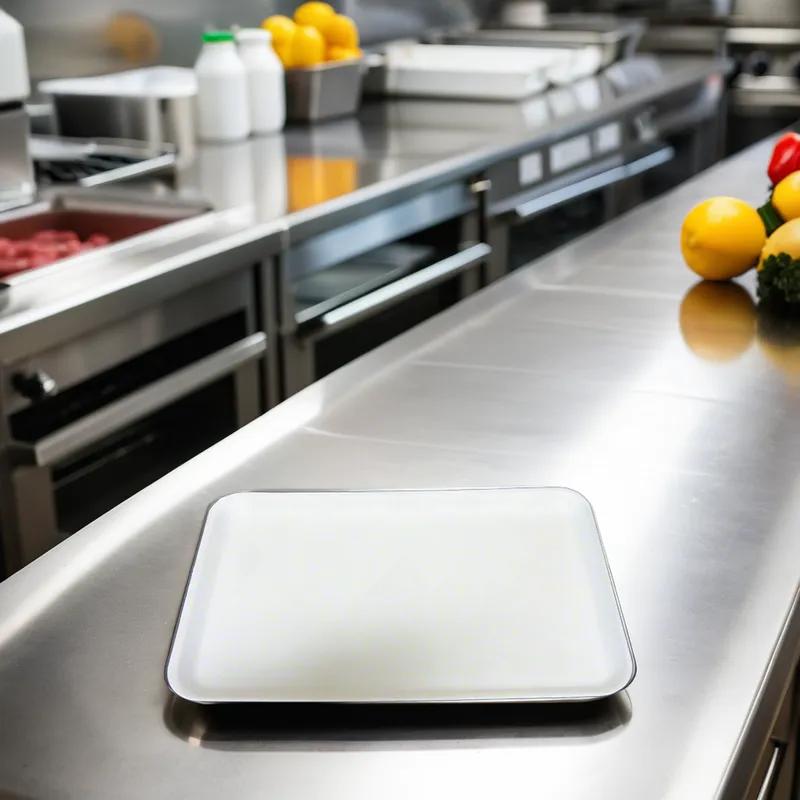 10S Meat Tray 10.75X5.75X0.5 IN Polystyrene Foam White Rectangle Light Weight 500/Case