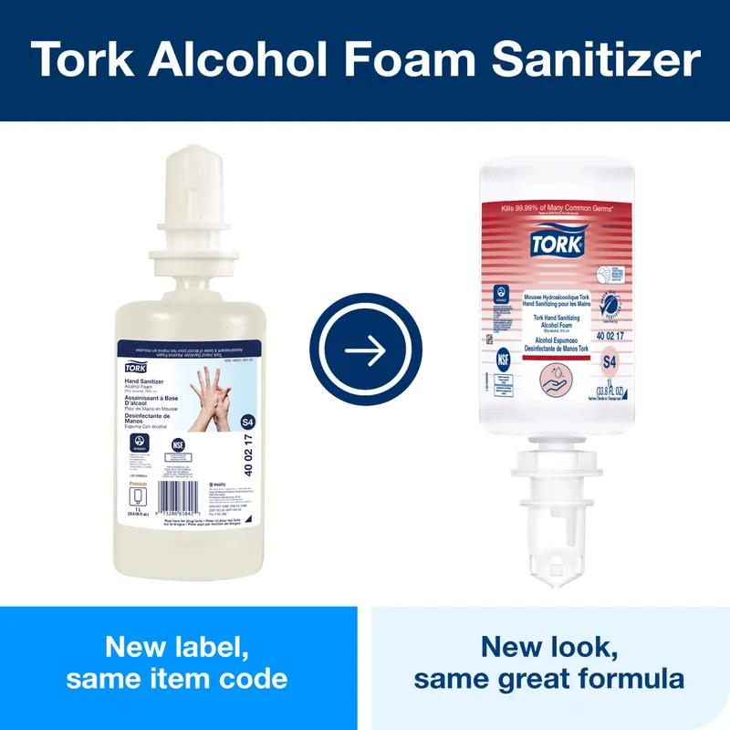 Tork Hand Sanitizer Foam 1 L Unscented Clear Alcohol Formula For S4 1 Count/Pack 6 Packs/Case 6 Count/Case