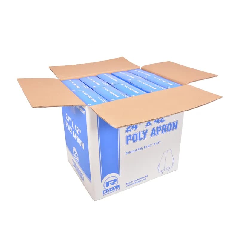 Apron 24X42 IN White Light Weight Plastic 100 Count/Pack 10 Packs/Case 1000 Count/Case