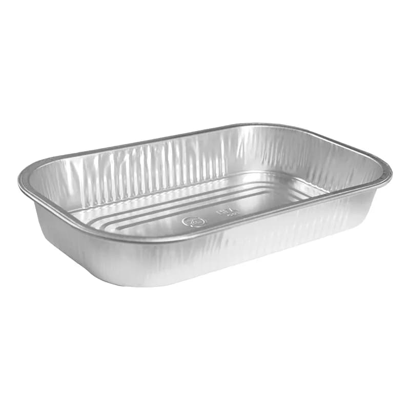 Take-Out Container Base 12.5X7X2 IN Aluminum Silver Oblong 300/Case