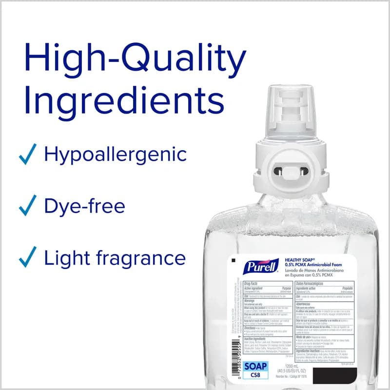 Purell® Hand Soap Foam 1200 mL 5.18X3.45X7.3 IN Floral Antimicrobial 0.5% PCMX For CS8 2/Case