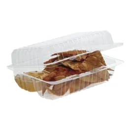 WNA Nacho Take-Out Tray Hinged With Dome Lid 8.063X5.75X3.125 IN 2 Compartment OPS Clear Rectangle 250/Case
