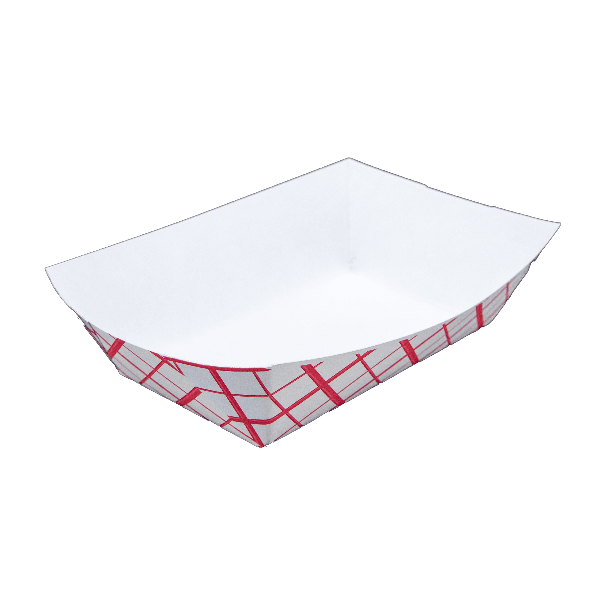 Food Tray 2.5 LB SBS Paperboard White Red Rectangle 500/Case