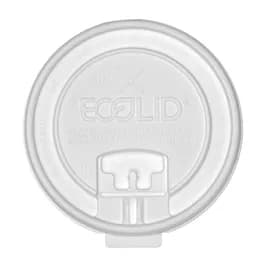 Ecolid® Lid Flat RPET Translucent For 10-22 OZ Cup With Hole Lock Tab Sip Through 600/Case