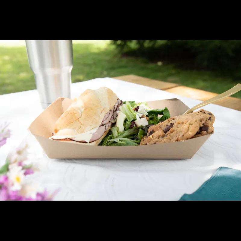 Food Tray 8X5X2 IN Kraft Paperboard Kraft Rectangle 500/Case