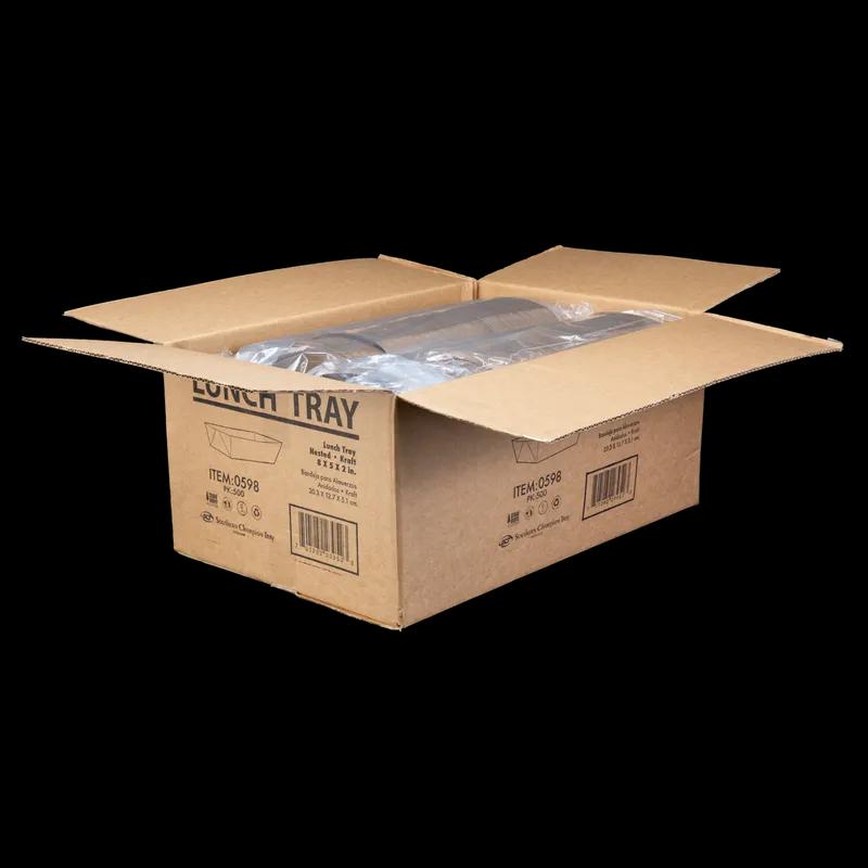 Food Tray 8X5X2 IN Kraft Paperboard Kraft Rectangle 500/Case