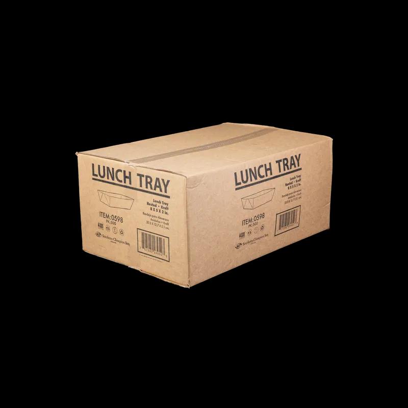 Food Tray 8X5X2 IN Kraft Paperboard Kraft Rectangle 500/Case