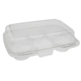 ClearView® SmartLock® Cupcake Hinged Container With Dome Lid 9.75X6.875X3 IN 6 Compartment OPS Clear Rectangle 220/Case