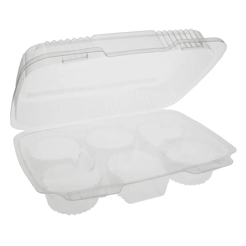 ClearView® SmartLock® Cupcake Hinged Container With Dome Lid 9.75X6.875X3 IN 6 Compartment OPS Clear Rectangle 220/Case