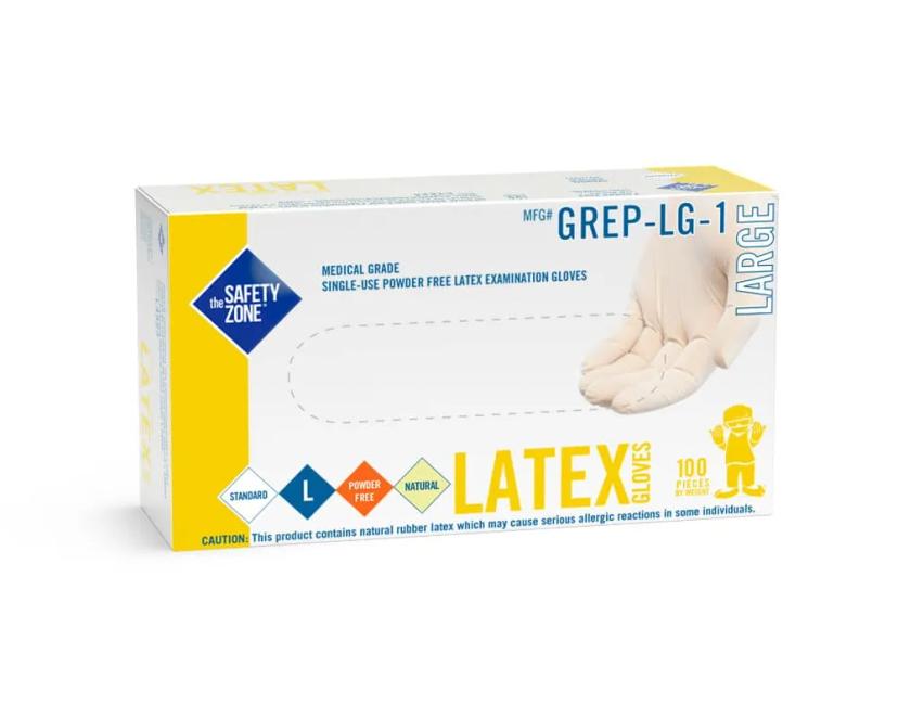 Examination Gloves XL Natural Latex Powder-Free 100 Count/Pack 10 Packs/Case