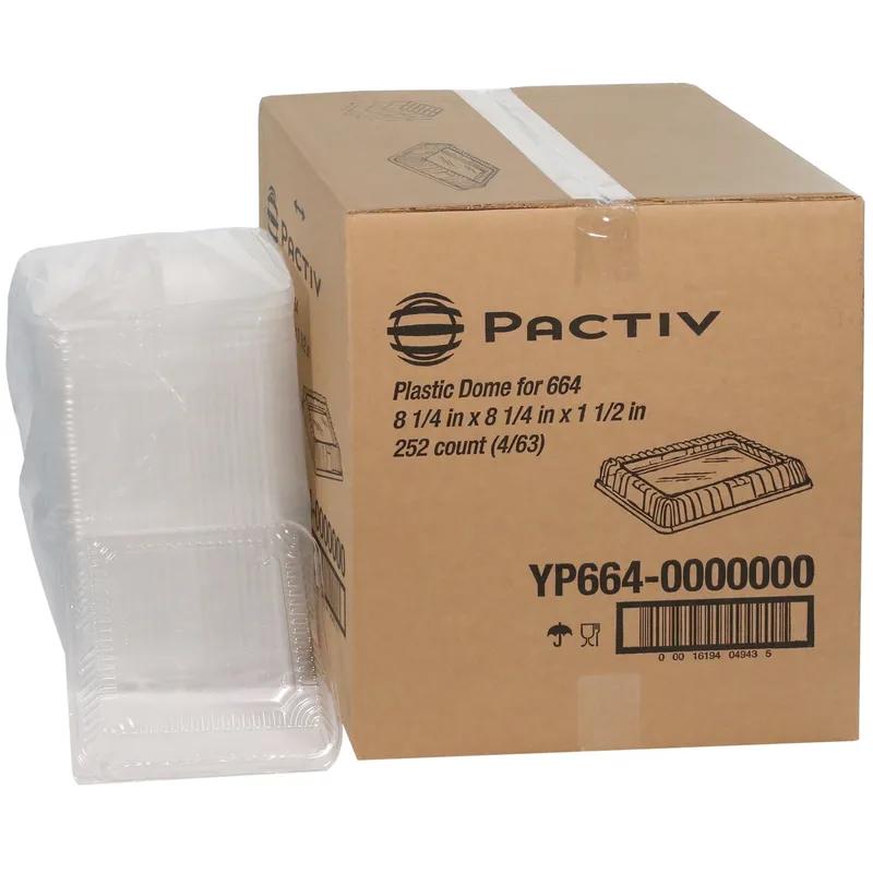 Lid Dome 8.25X8.25 IN OPS Clear Square For Aluminum Cake Pan Unhinged 252/Case