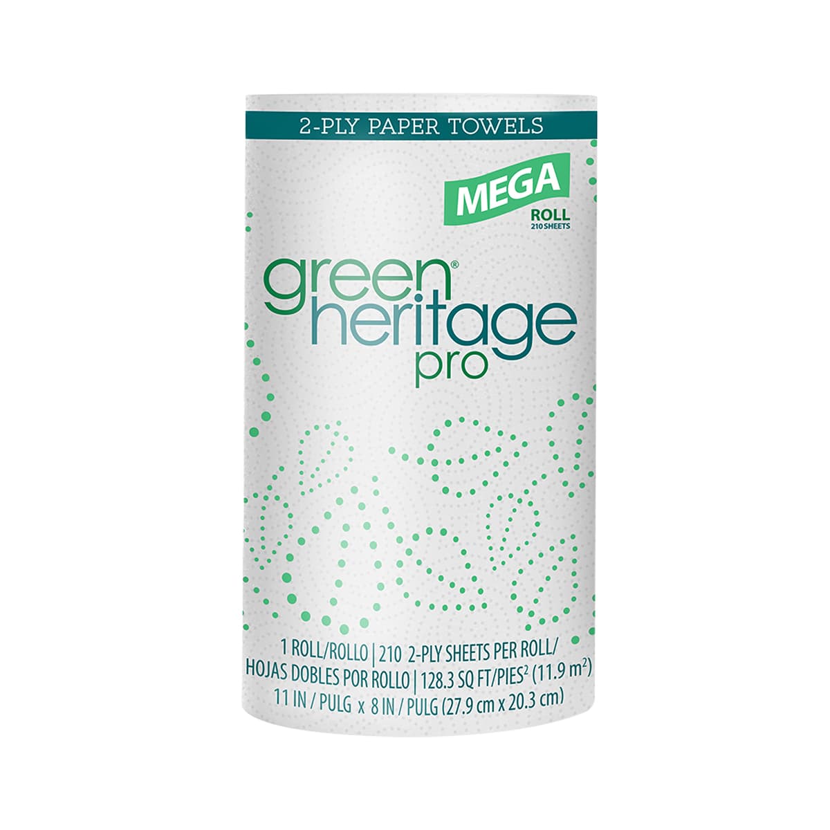 Green Heritage Pro Household & Kitchen Roll Paper Towel 2PLY 210 Sheets/Roll 12 Rolls/Case 2520 Sheets/Case
