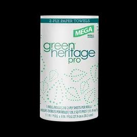 Green Heritage Pro Household & Kitchen Roll Paper Towel 2PLY 210 Sheets/Roll 12 Rolls/Case 2520 Sheets/Case