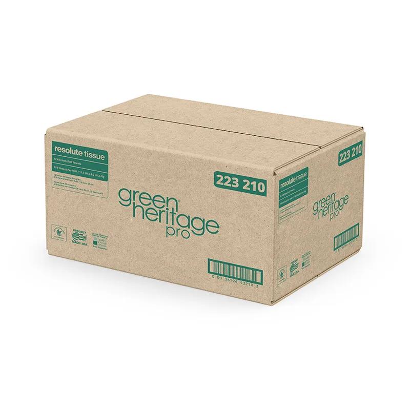 Green Heritage Pro Household & Kitchen Roll Paper Towel 2PLY 210 Sheets/Roll 12 Rolls/Case 2520 Sheets/Case