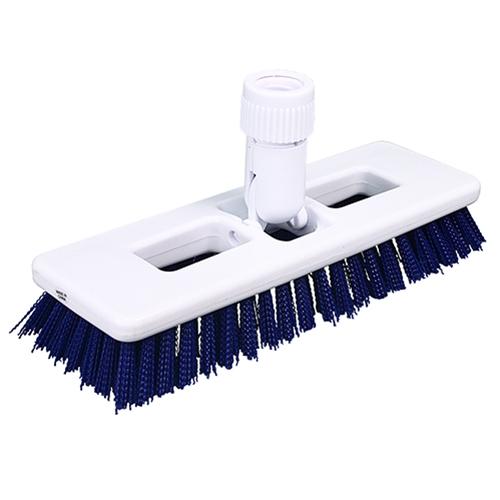 Impact® Scrub Brush Heavy Duty Plastic White Blue Swivel 1/Each