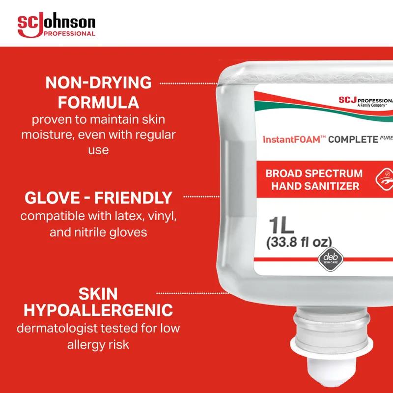 InstantFOAM Complete Hand Sanitizer Foam 1000 mL Clear 80% Ethyl Alcohol 6/Case