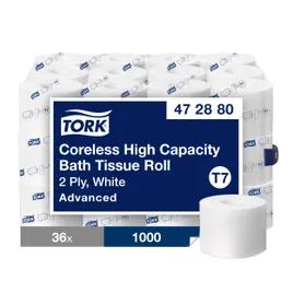 Tork Toilet Paper & Tissue Roll T7 4X3.66 IN 333.333 FT White High Capacity Refill 1000 Sheets/Roll 36 Rolls/Case