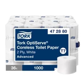 Tork Toilet Paper & Tissue Roll T7 4X3.66 IN 333.333 FT High Capacity Refill Advanced 1000 Sheets/Roll 36 Rolls/Case