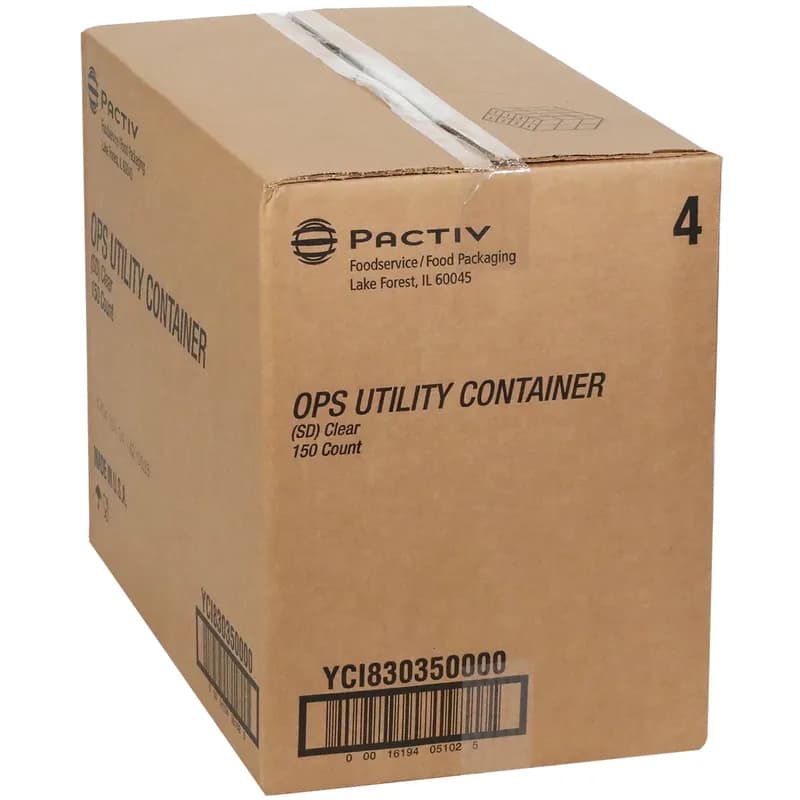 Take-Out Container Hinged With Dome Lid 10.75X9.25X3.5 IN OPS Clear Rectangle 150/Case